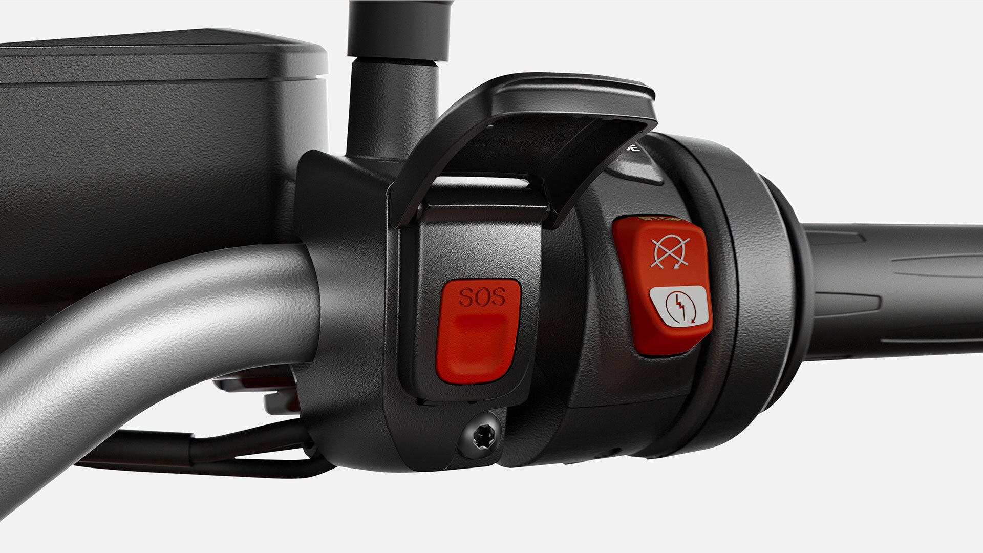 We see the ECALL switch of the F 850 GS.