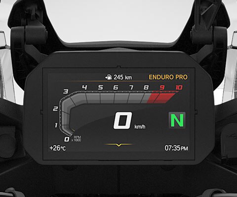 Vederea afișajului TFT de 6,5 inch al F 850 GS Adventure.