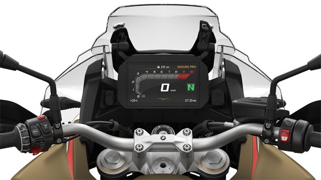 Vederea afișajului TFT de 6,5 inch al F 850 GS Adventure.