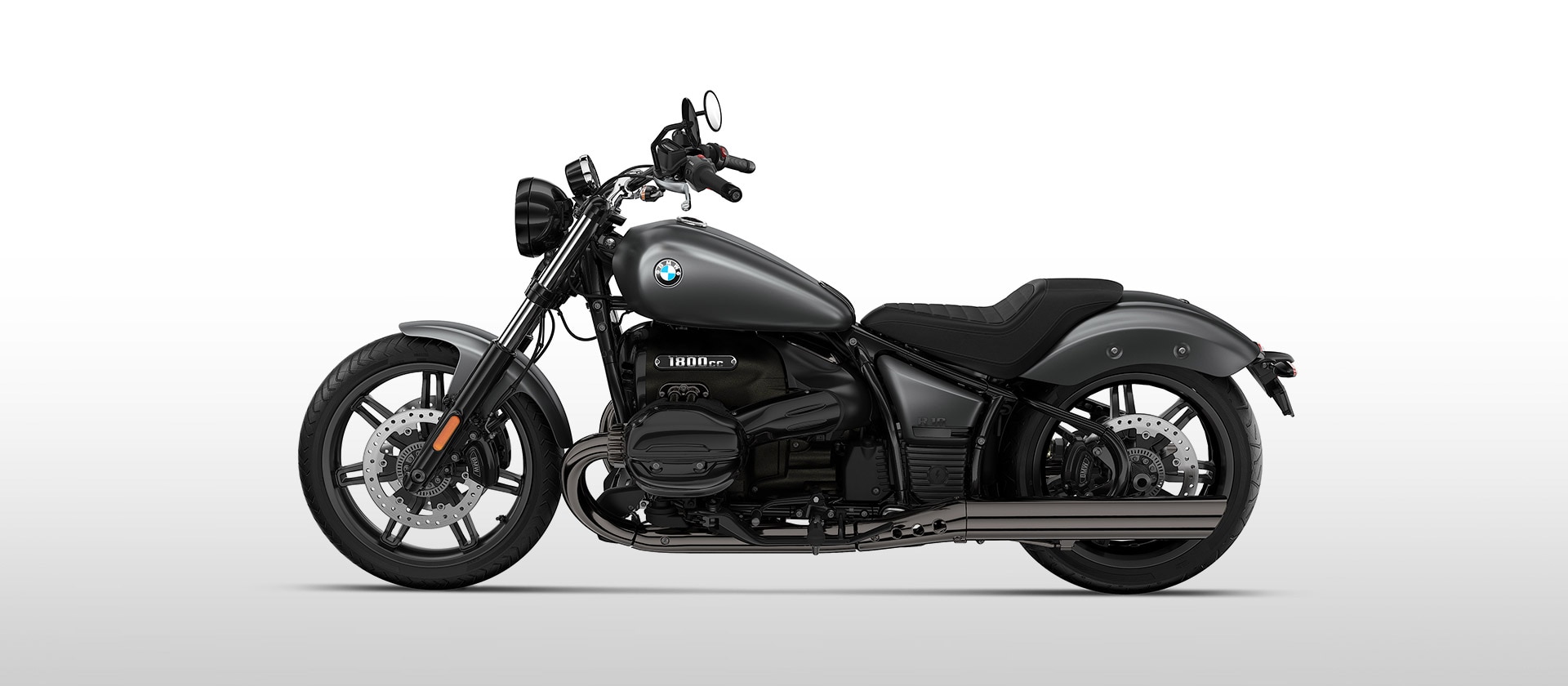 Modelul BMW R 18 de culoare gri Mineral metalizat mat: Blacked Out