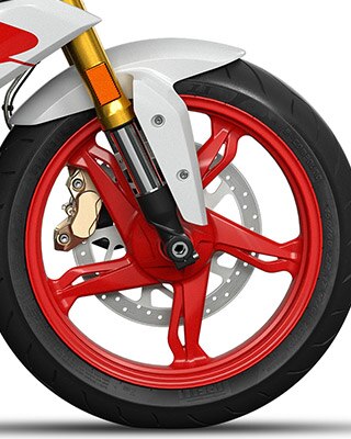 În imagine vedem roata turnată din aluminiu pentru modelul G 310 R.