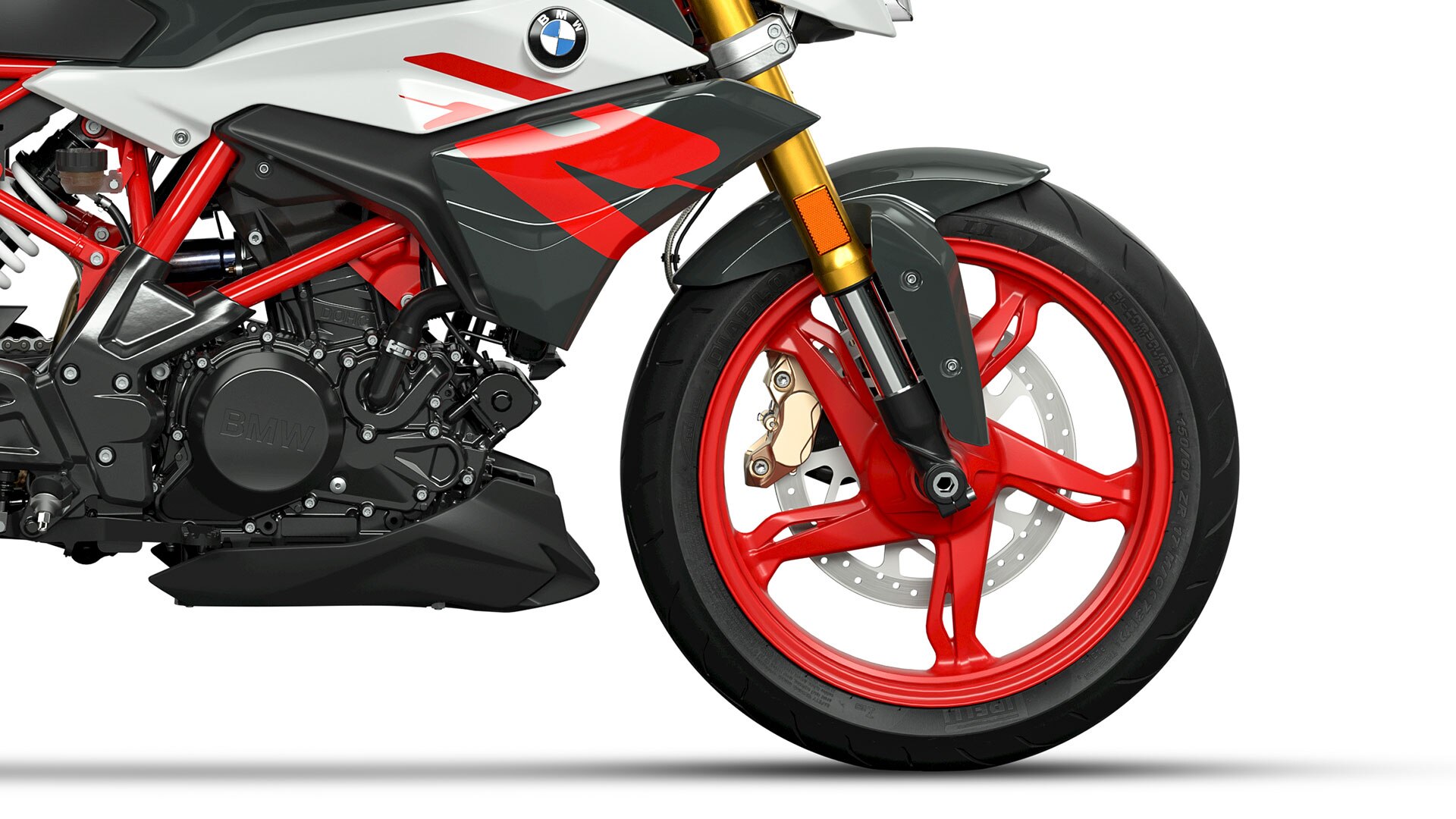 În imagine vedem roata turnată din aluminiu pentru modelul G 310 R.
