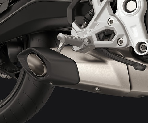 Toba de eșapament sub motor a modelului F 450 RR de la BMW Motorrad