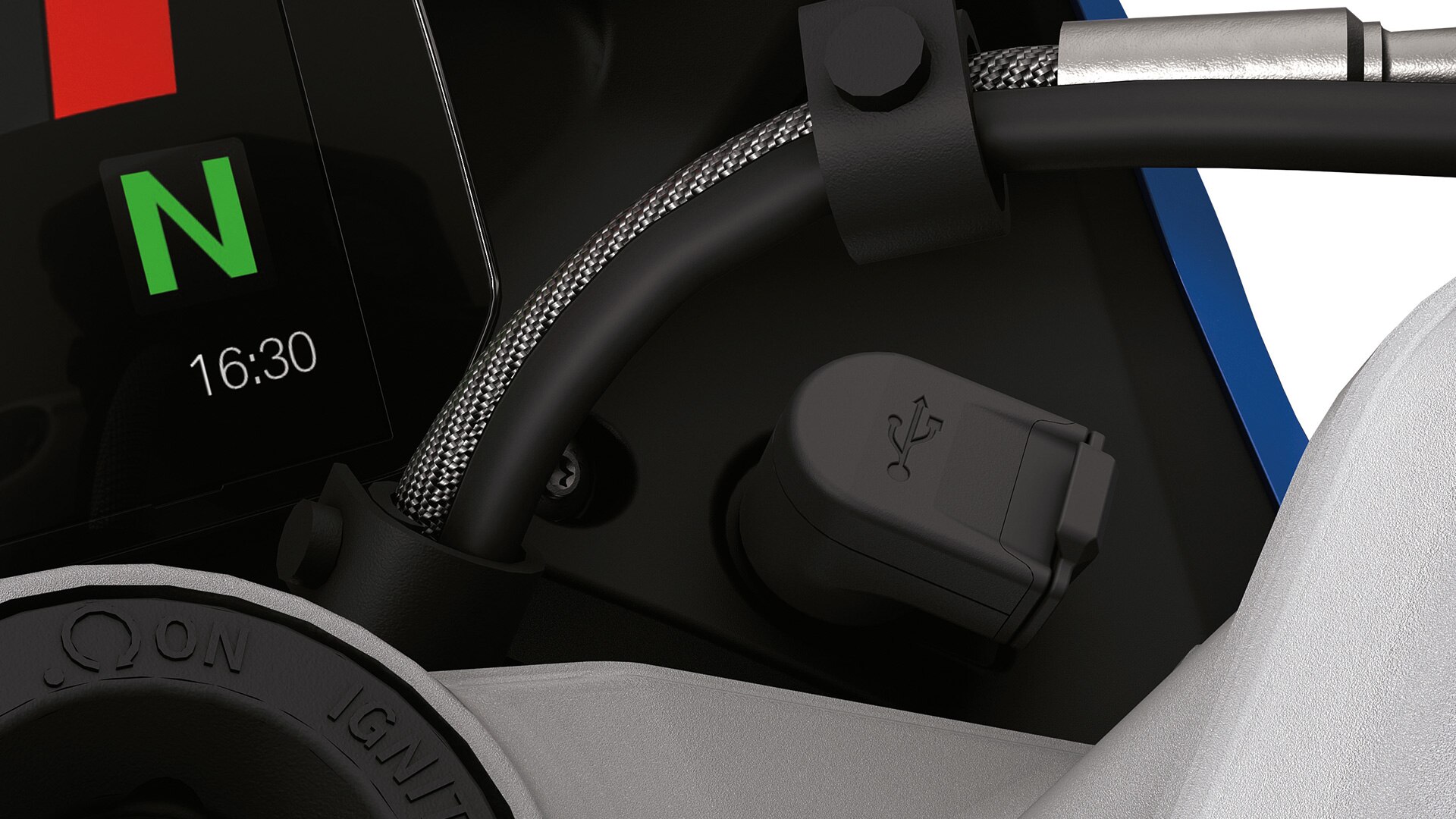 Priza de încărcare USB a modelului R 1250 RS