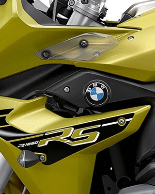 R 1250 RS în Style Sport, culoarea galben Austin metalizat mat.