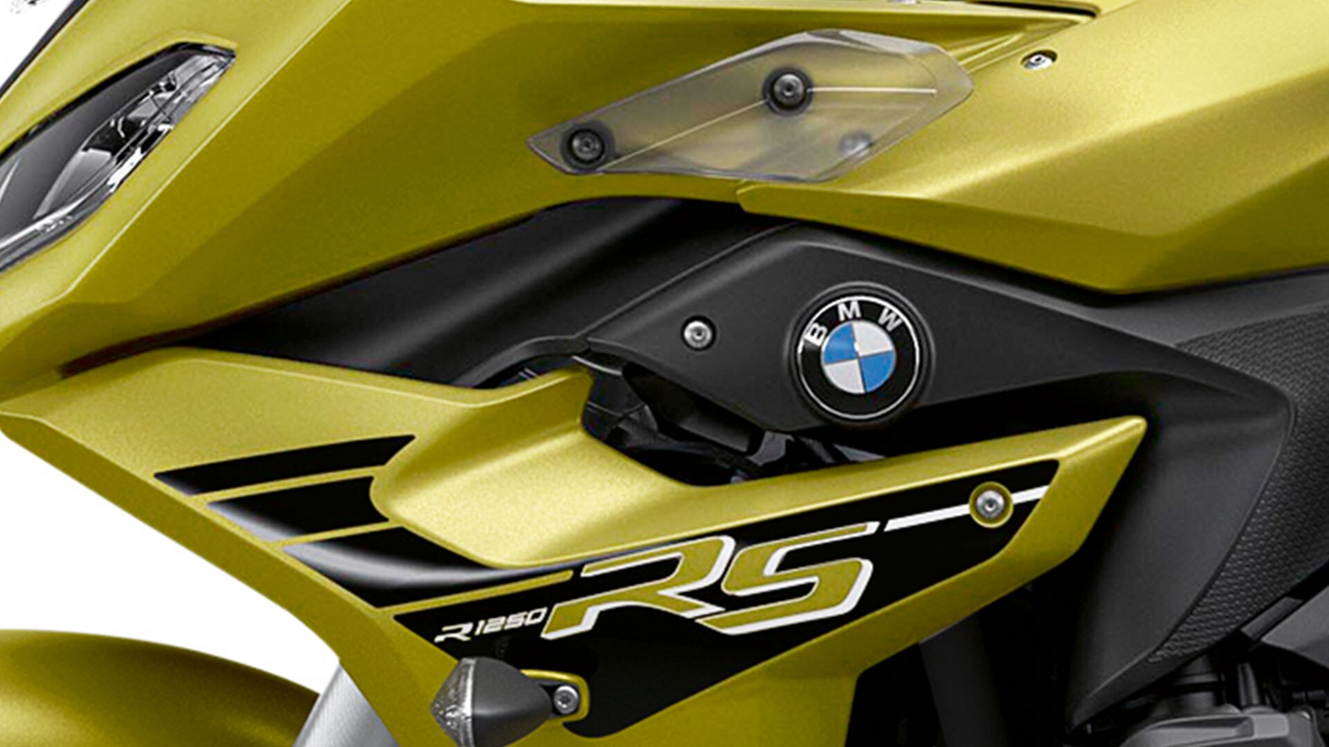 R 1250 RS în Style Sport, culoarea galben Austin metalizat mat.