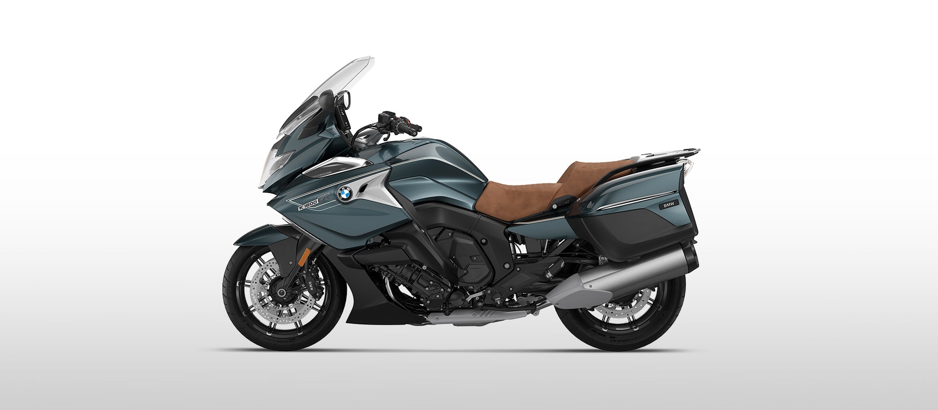 BMW K 1600 GT în albastru Ridge Mountain metalic cu liniere