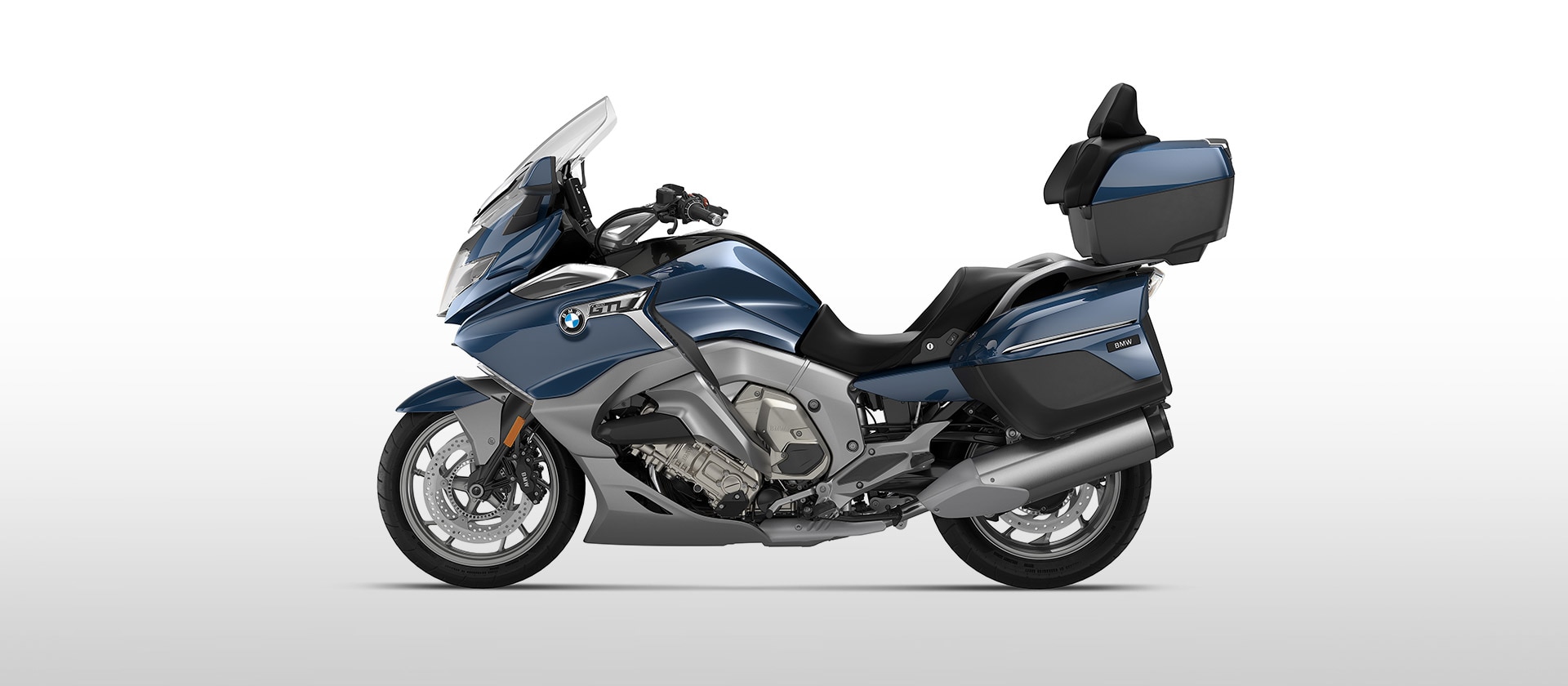 Modelul BMW K 1600 GTL în albastru Gravity metalizat