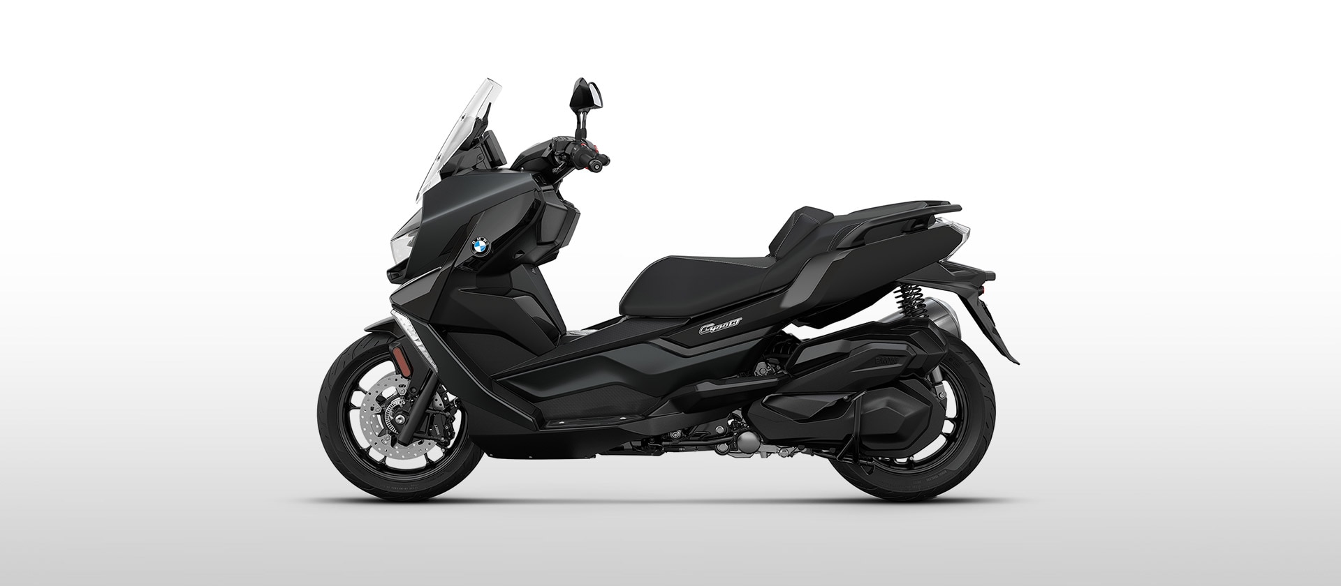 Modelul C 400 GT de la BMW Motorrad în negru Storm metalizat