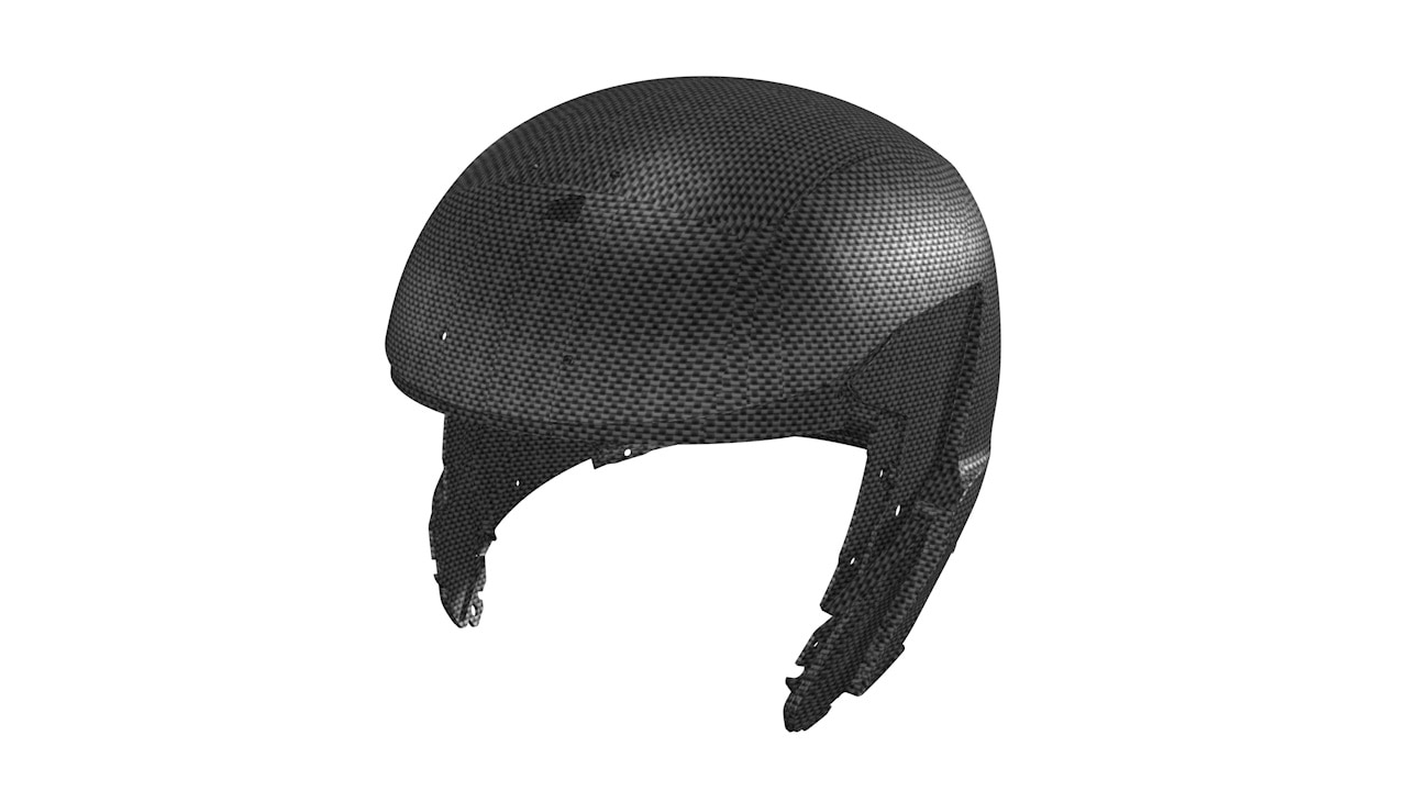 Carcasa căștii fabricată 100% din carbon